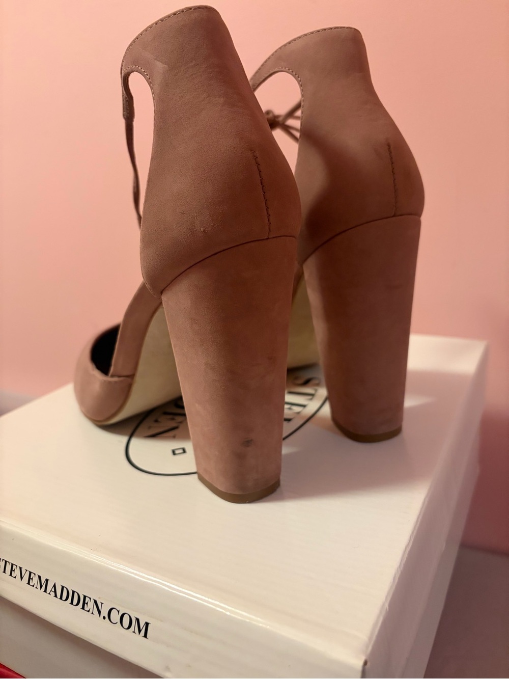 Steve Madden Blush Pointed-Toe Ankle-Tie Heels - Picture 2 of 4